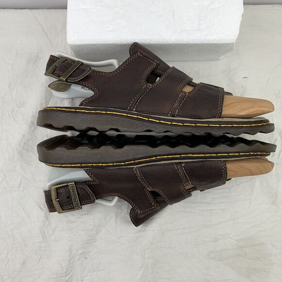 Dr. Martens Men Sz 11 Vtg Y2K Brown AirWare Chunky Fisherman Leather Sandals EUC - Picture 8 of 12